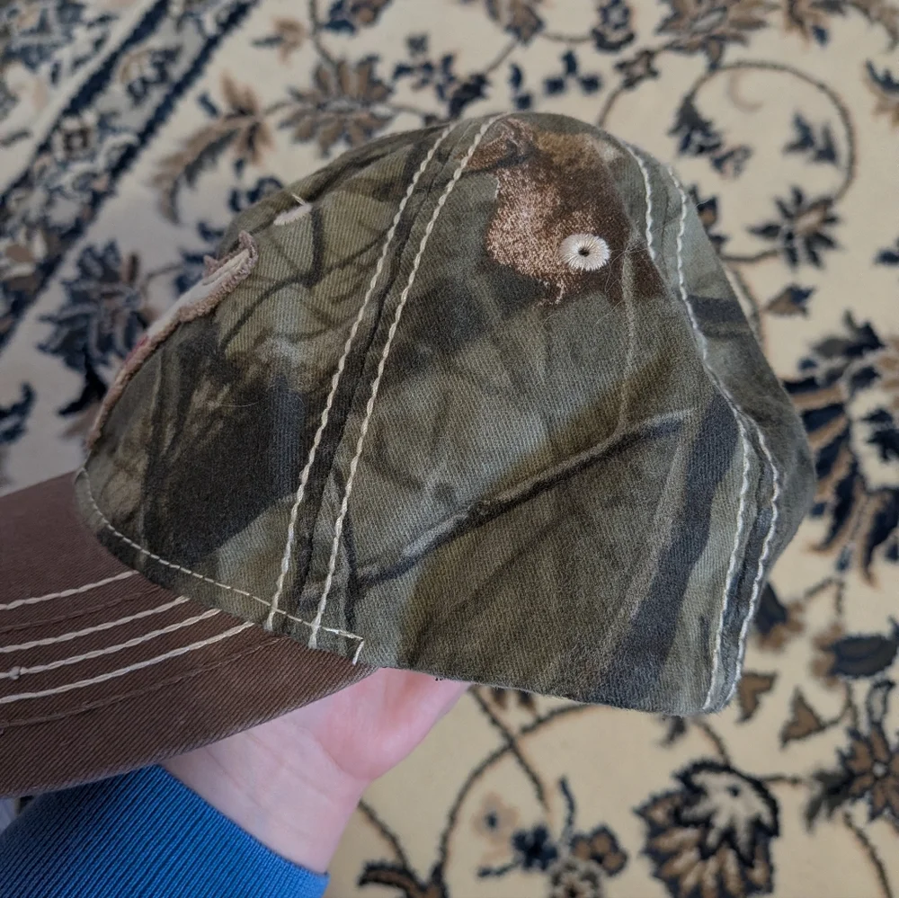 Camouflage and Brown Cap with Texas Longhorn Logo